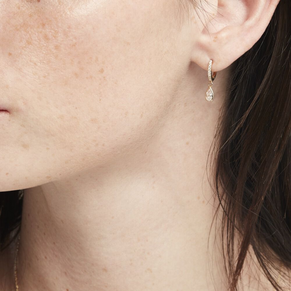 Créoles Or Jaune Arielle Oxyde De Zirconium - Créoles Femme | Marc Orian