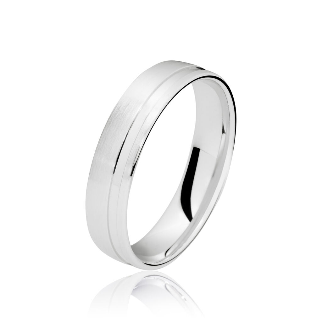 Alliance Julio Ruban Poli Brosse Or Blanc - Alliances duo Unisex | Marc Orian