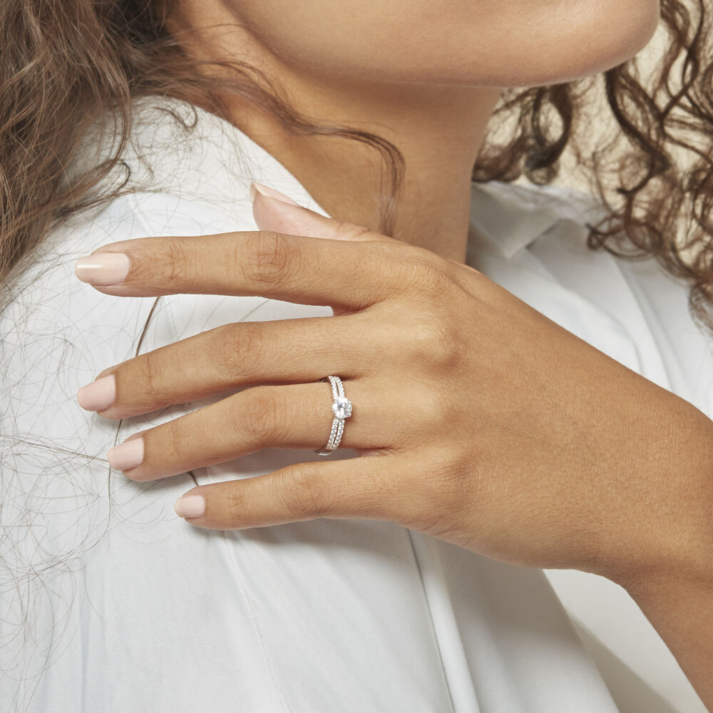Bague Solitaire Solitea Argent Blanc Oxyde De Zirconium - Solitaires Femme | Marc Orian