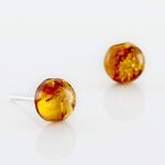 Boucles D'oreilles Puces Argent Blanc Brunhilld Ambre - Puces Femme | Marc Orian