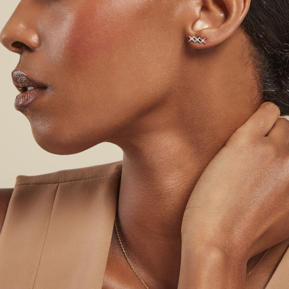Boucles D'oreilles Puces Starlight Or Jaune Diamant -  Femme | Marc Orian