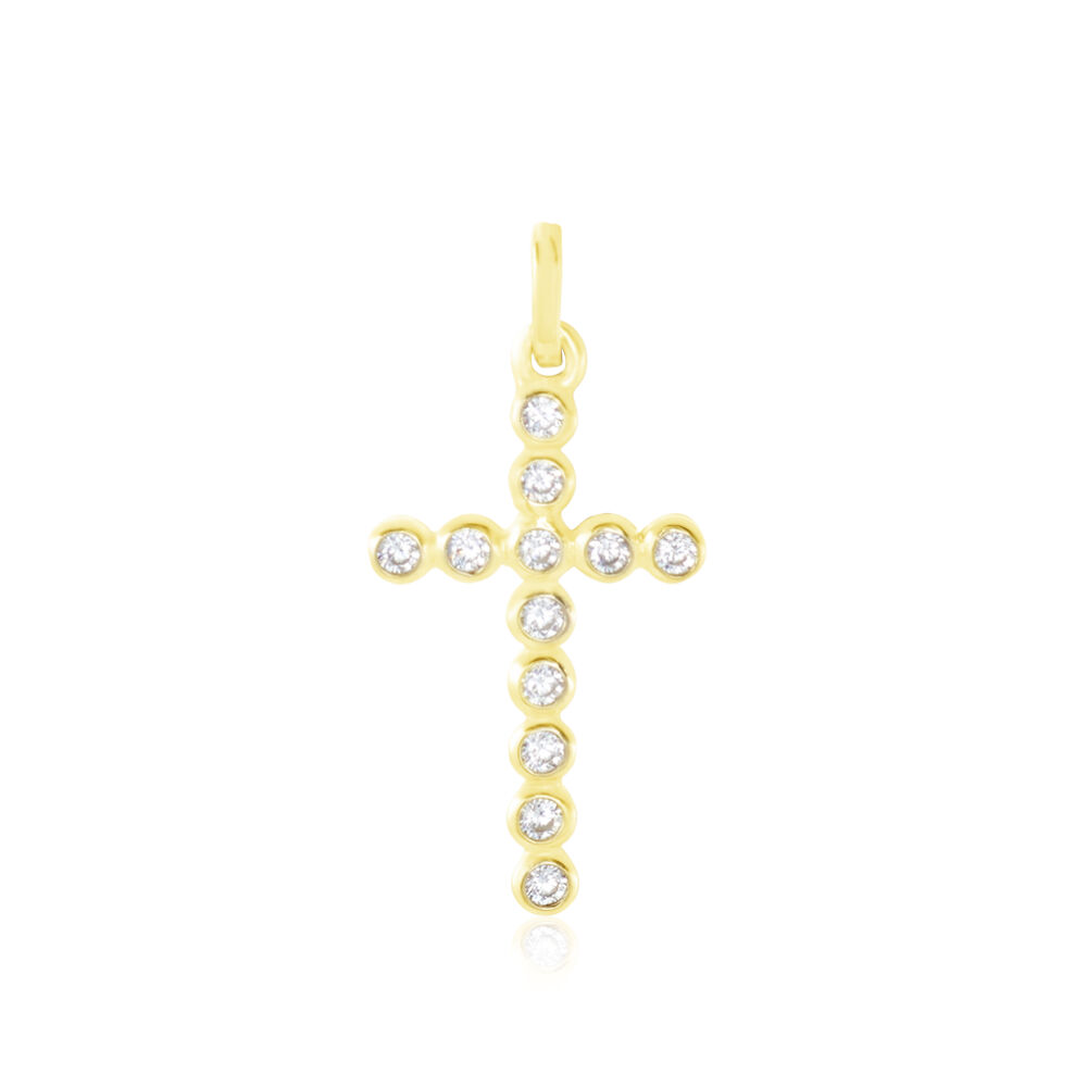 Pendentif Canice Croix Or Jaune Oxyde De Zirconium - Pendentifs Femme | Marc Orian