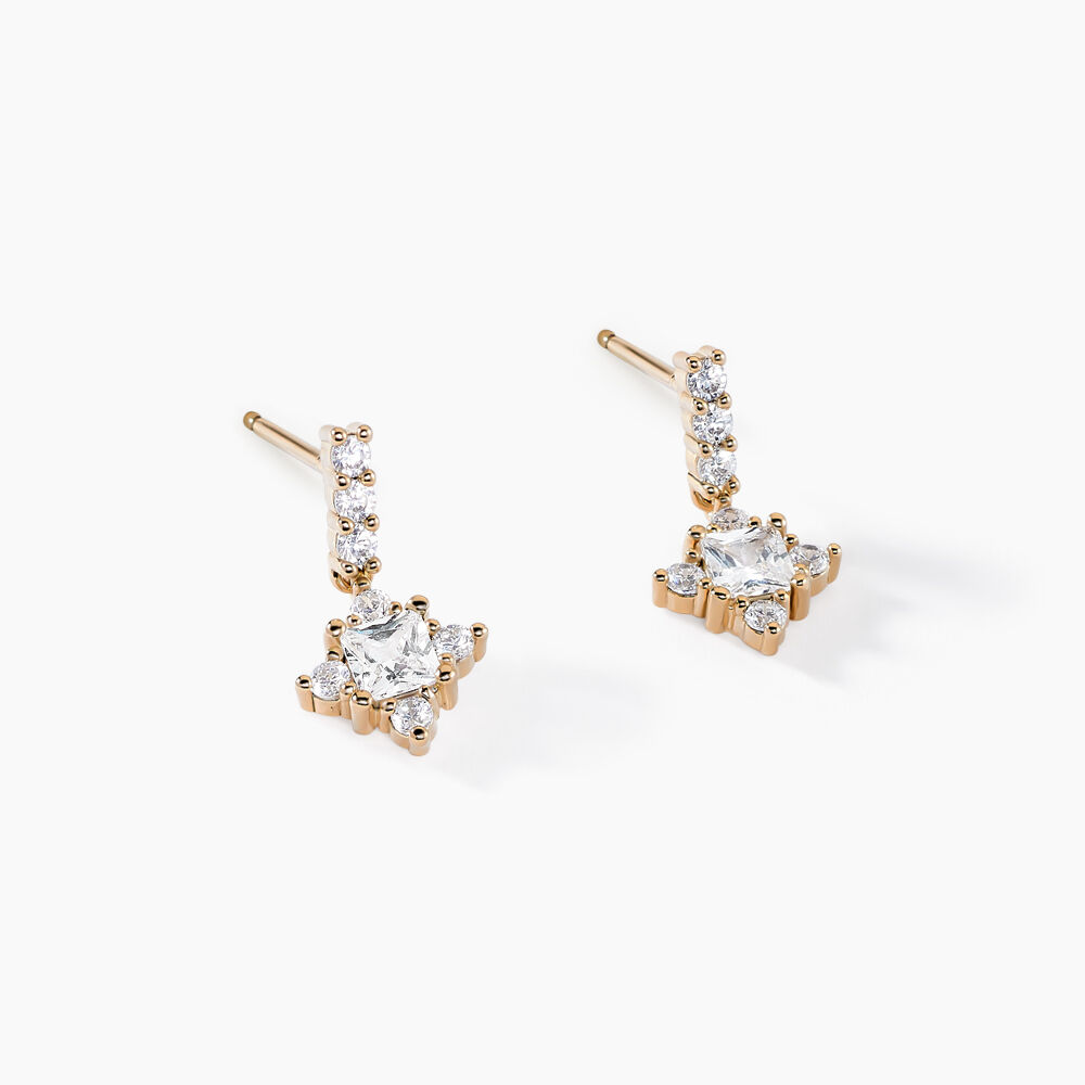 Boucles D'oreilles Pendantes Doline Plaqué Or Doré Oxyde De Zirconium - Pendantes Femme | Marc Orian