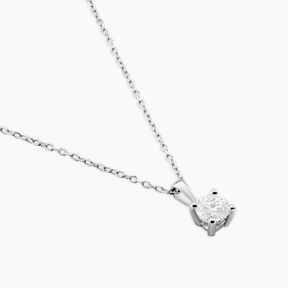 Collier Aphrodite Or Blanc Diamant Synthetique - Colliers avec pierres Femme | Marc Orian