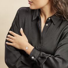 Bracelet Argent Blanc Akosua - Bracelets chaînes Femme | Marc Orian