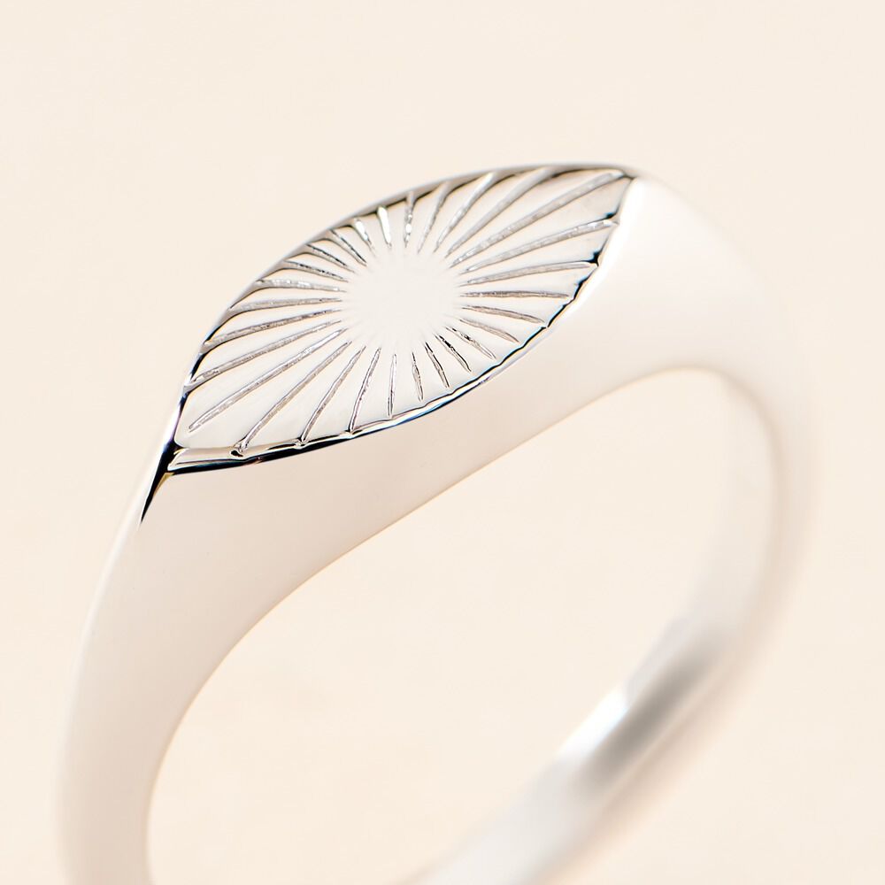 Chevalière Dalia Argent Blanc - Chevalières Femme | Marc Orian