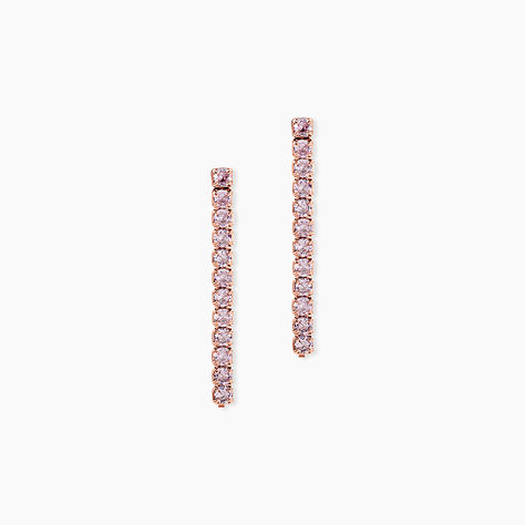 Boucles D'Oreilles Pendantes Lexane Argent Rose Oxyde De Zirconium - Pendantes Femme | Marc Orian