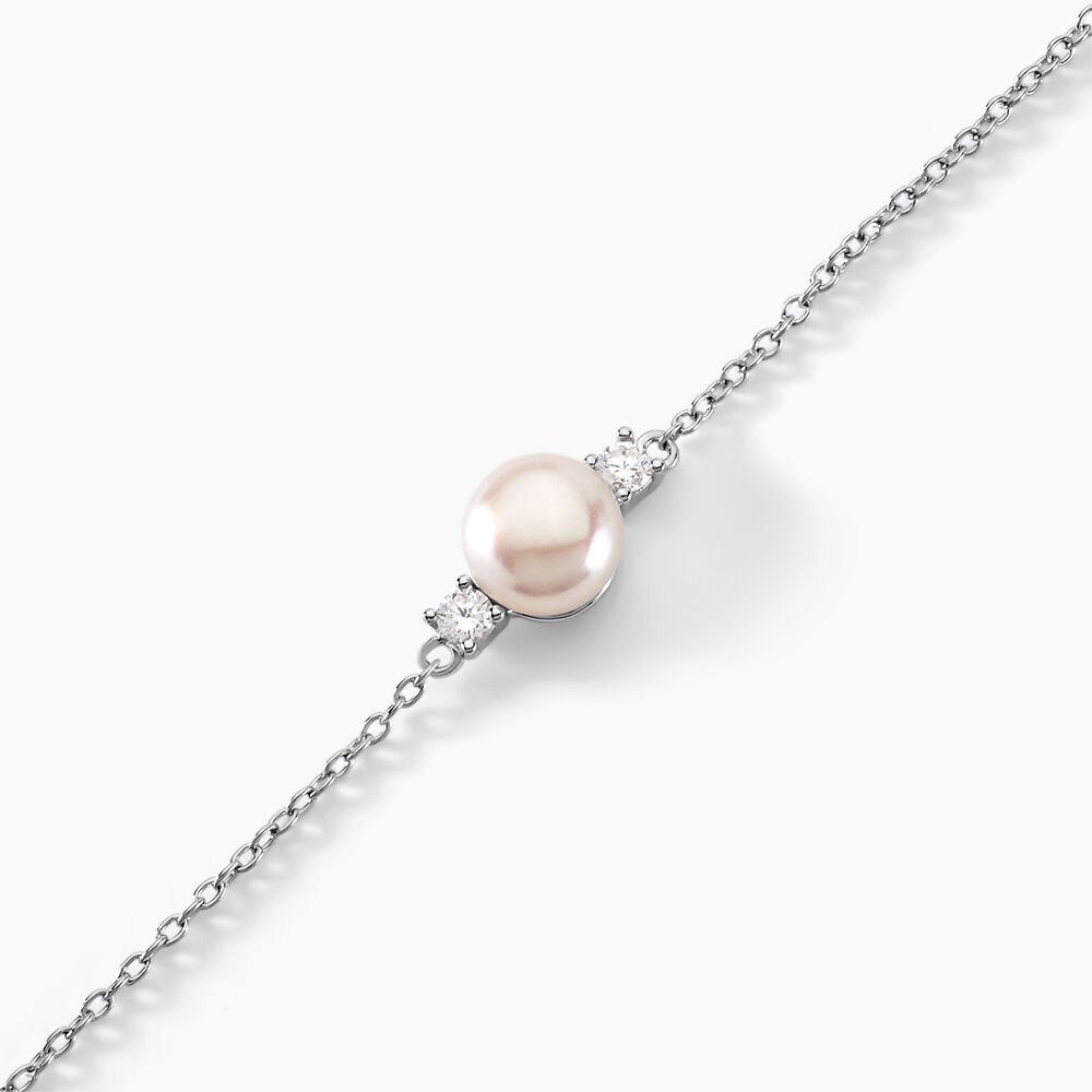 Bracelet Sari Argent Blanc Perle De Culture Et Oxyde De Zirconium - Bracelets fantaisie Femme | Marc Orian