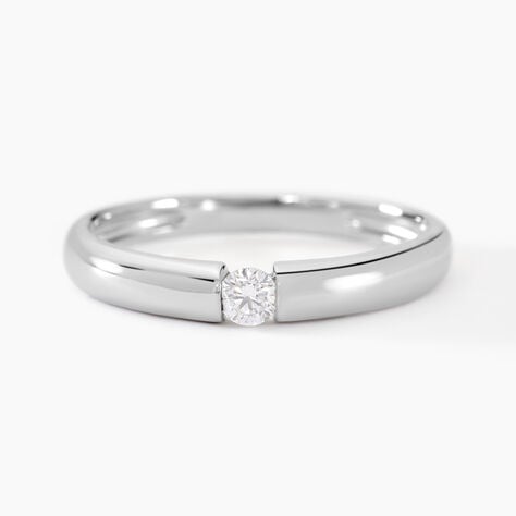 Bague Aretha Argent Blanc Diamant Synth&eacute;tique - Solitaires Femme | Marc Orian