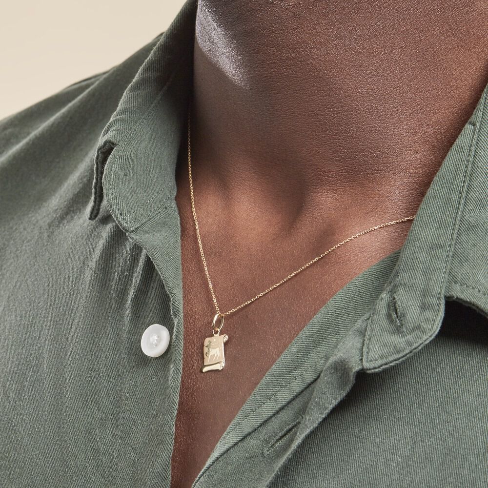 Pendentif Lamie Zodiaque Parchemin Or Jaune - Bijoux personnalisés Famille | Marc Orian
