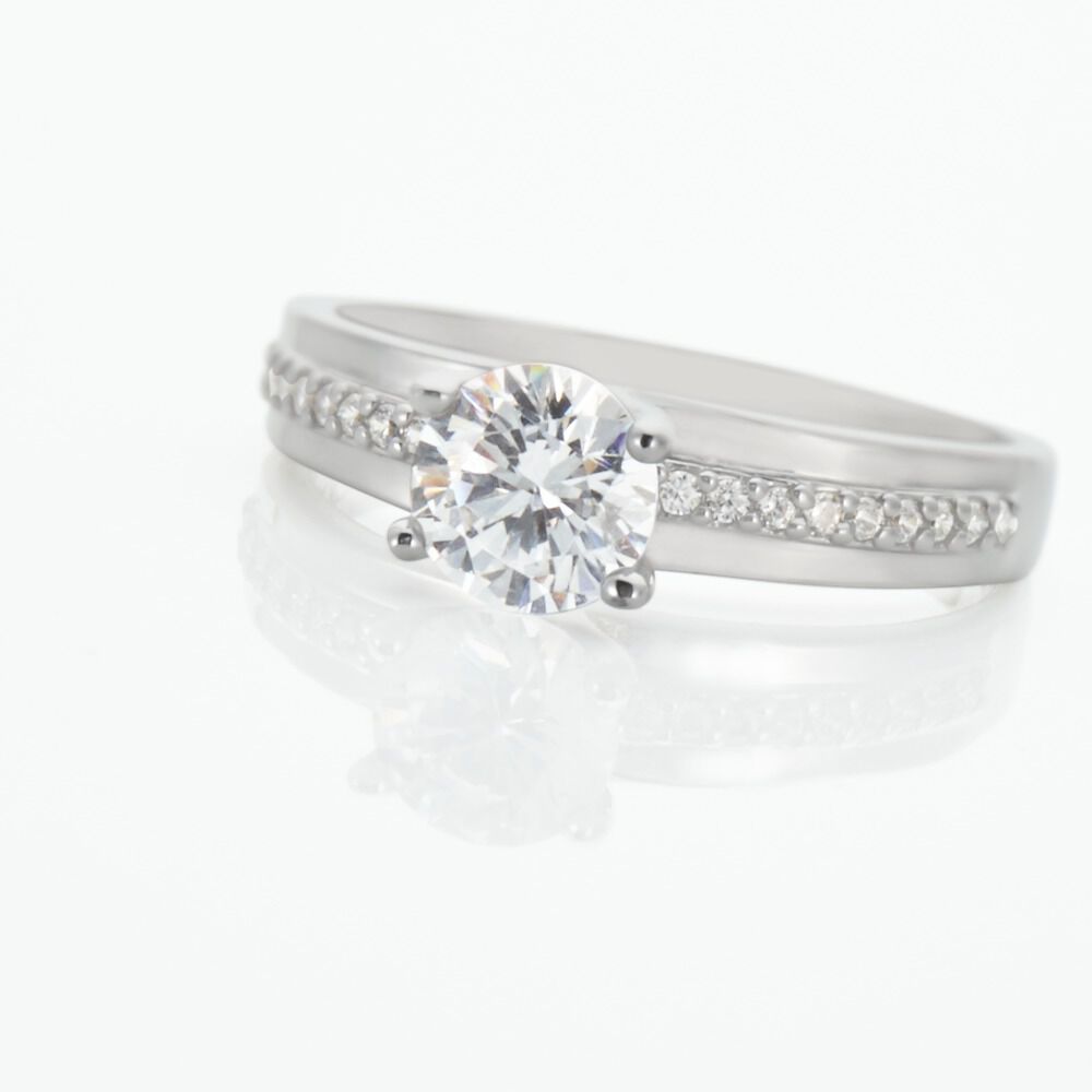 Bague Solitaire Mercan Argent Blanc Oxyde De Zirconium - Solitaires Femme | Marc Orian