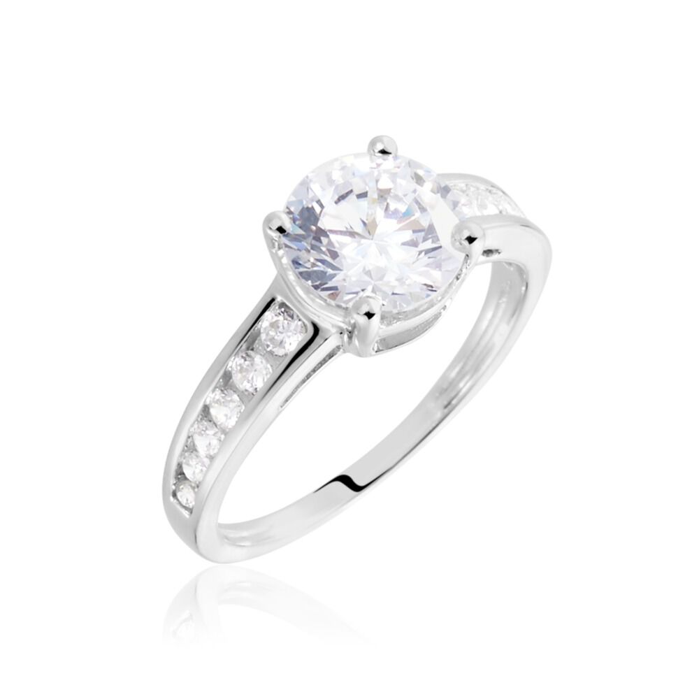 Bague Tatjana Or Blanc Oxyde De Zirconium - Solitaires Femme | Marc Orian