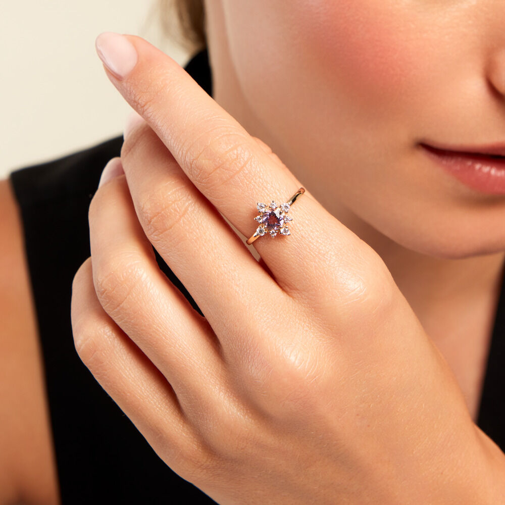Bague Astrithr Or Jaune Améthyste Oxyde De Zirconium - Bagues pierres fines Femme | Marc Orian