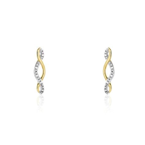 Boucles D'oreilles Puces Or Jaune Abisai Diamants - Puces Femme | Marc Orian