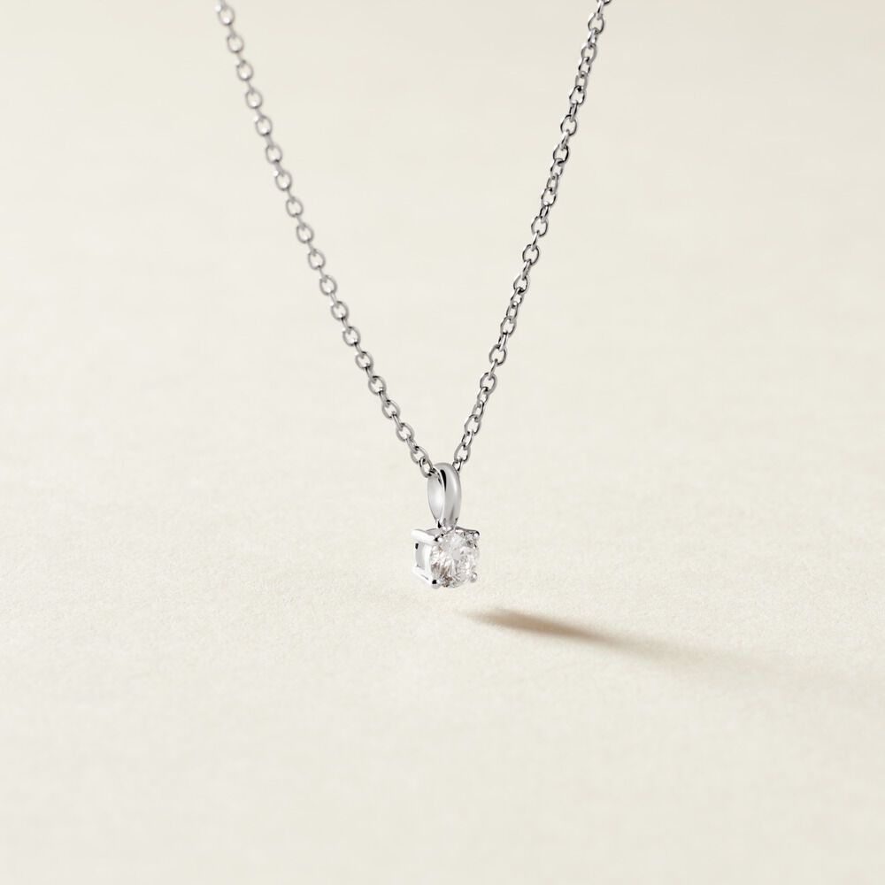 Pendentif One Or Blanc Diamant - Parures de mariage Femme | Marc Orian