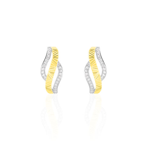 Boucles D'oreilles Puces Bathilde Or Jaune Diamant - Boucles d'oreilles pierres précieuses Femme | Marc Orian