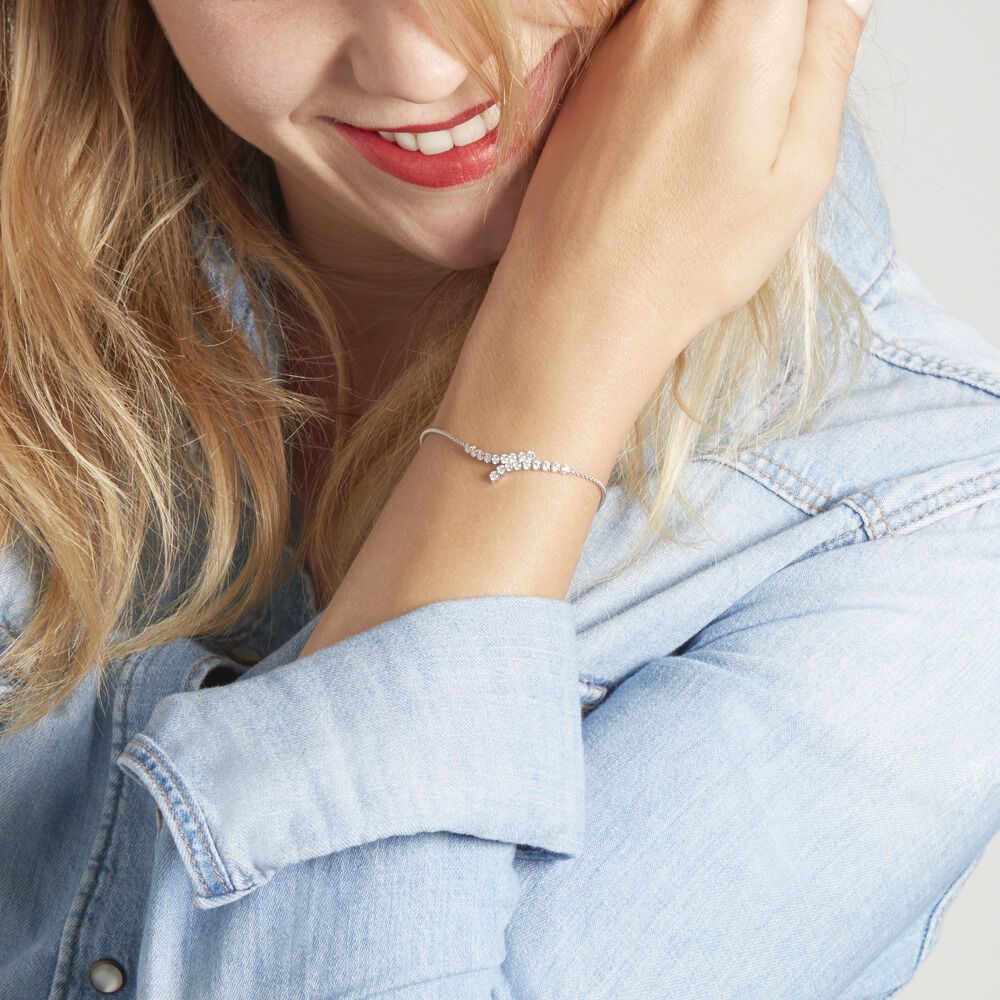 Bracelet Shirley Argent Blanc Oxyde De Zirconium - Bracelets chaînes Femme | Marc Orian