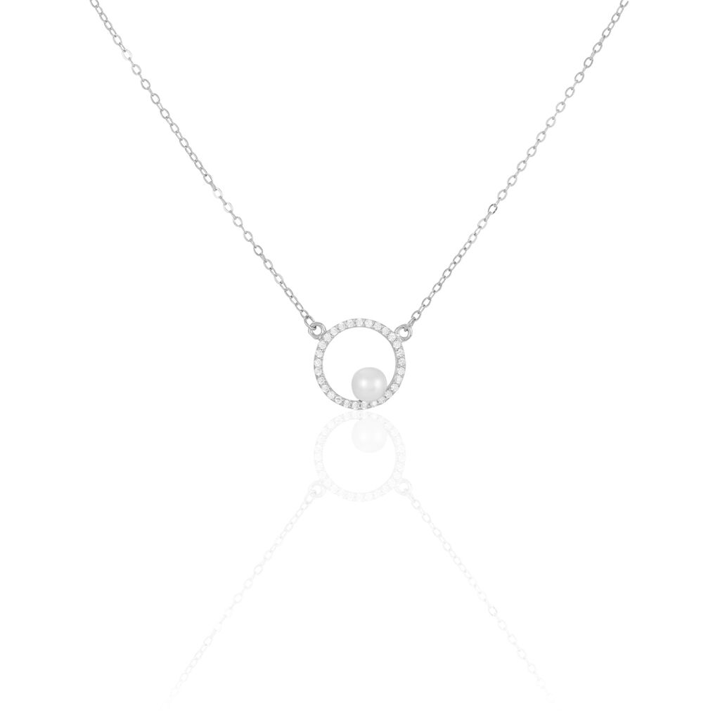 Collier Marthe Argent Blanc Perle De Culture Et Oxyde De Zirconium - Colliers avec pierres Femme | Marc Orian