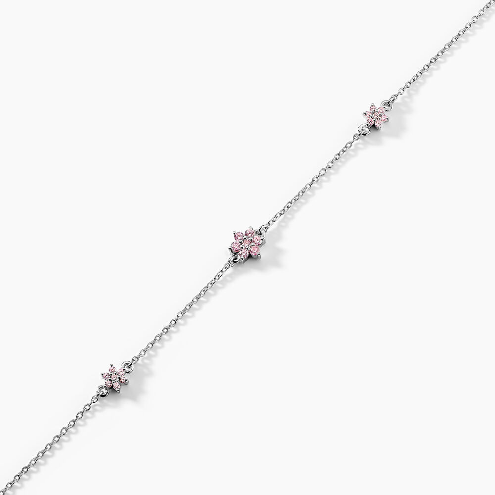 Bracelet Argent Blanc Blossom Bash Oxyde De Zirconium - Bracelets chaînes Femme | Marc Orian