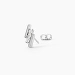Boucles D'oreilles Puces Lousie Argent Blanc Oxyde De Zirconium - Puces Femme | Marc Orian