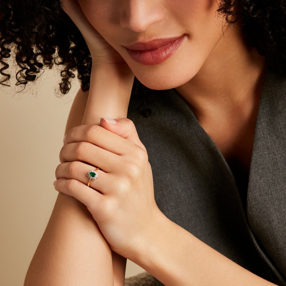 Bague Or Jaune Vladimir  Emeraude Diamants -  Femme | Marc Orian