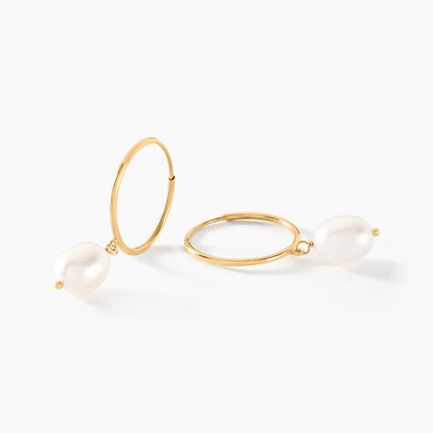 Cr&eacute;oles Or Jaune Perle De Culture - Cr&eacute;oles Femme | Marc Orian