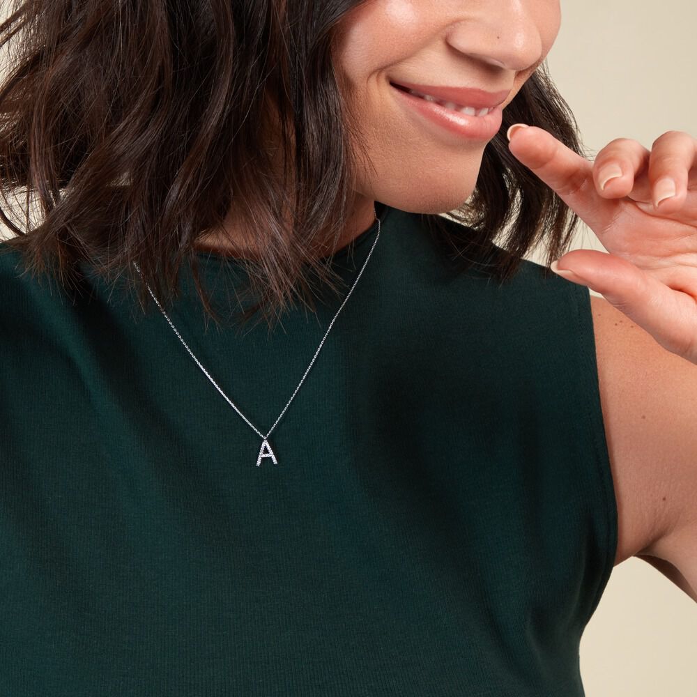 Collier Oran Or Blanc Diamant - Colliers avec pierres Femme | Marc Orian