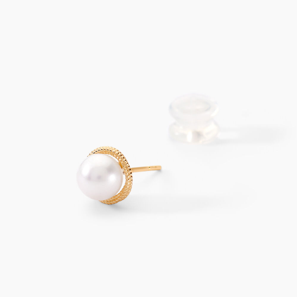 Boucles D'oreilles Puces Siera Or Jaune Perle De Culture - Puces Femme | Marc Orian