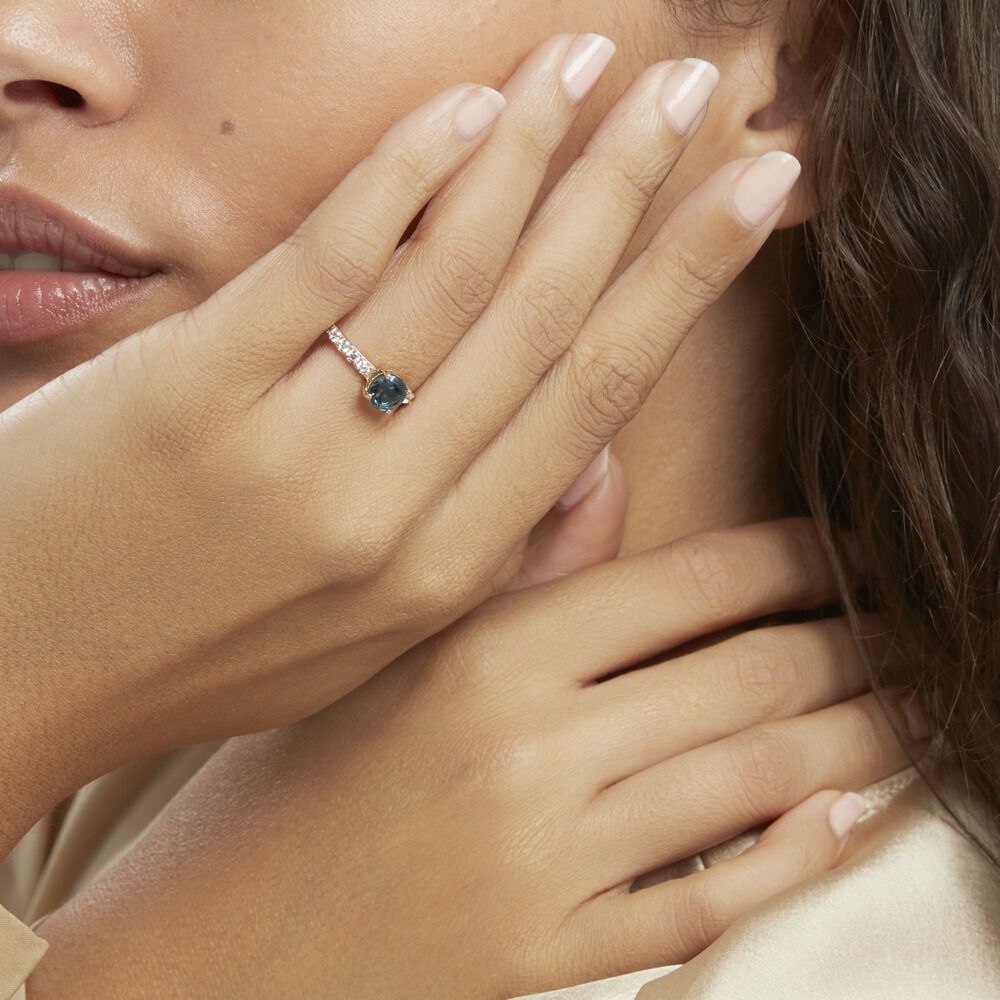 Bague Or Jaune Monroe Topaze Oxydes De Zirconium - Bagues pierres fines Femme | Marc Orian