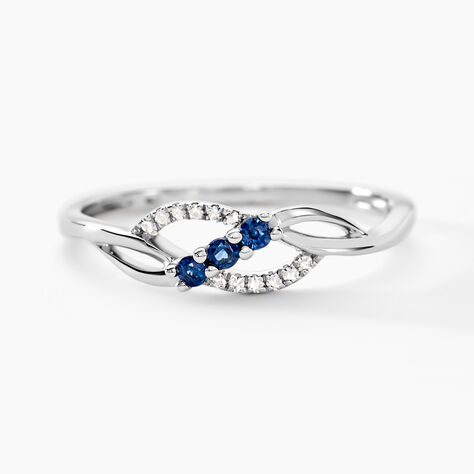 Bague Rosalyne Or Blanc Saphir Et Diamant - Bagues fiançailles Femme | Marc Orian