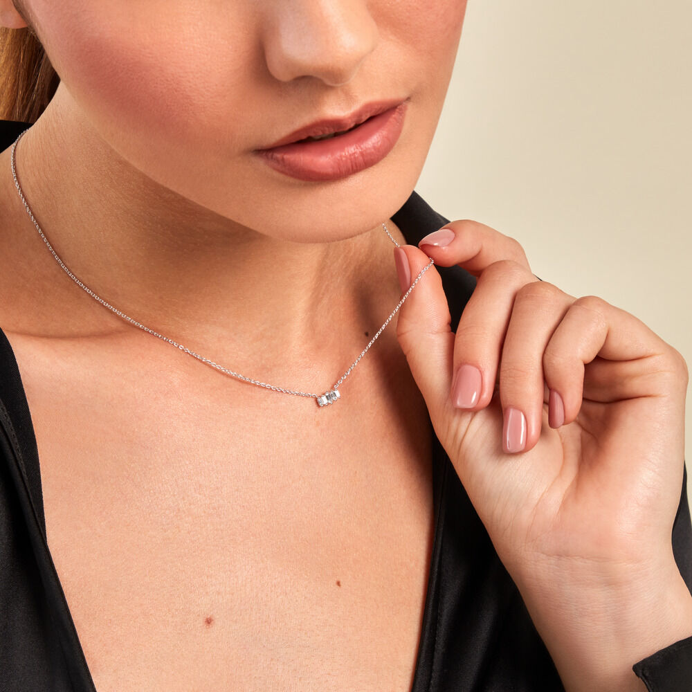 Collier Gal Argent Blanc Diamant Synthétique - Colliers avec pierres Femme | Marc Orian