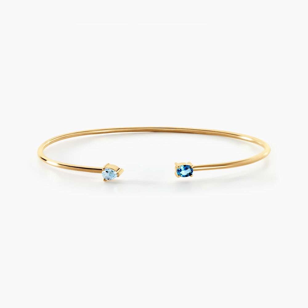 Bracelet Jonc Garden Or Jaune Topaze Oxyde De Zirconium - Bracelets joncs Femme | Marc Orian