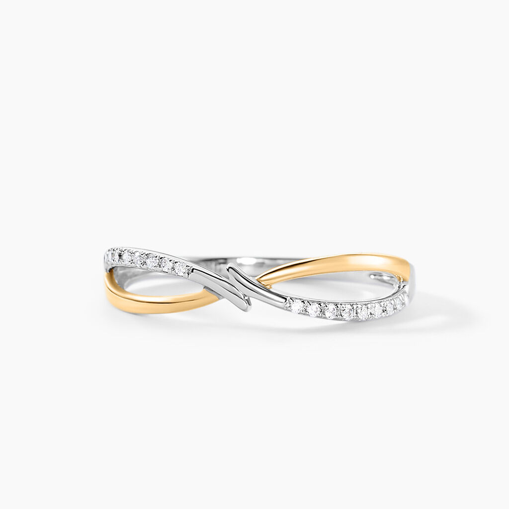 Bague Lohane Or Jaune et Argent Blanc Oxyde De Zirconium - Bagues avec pierre Femme | Marc Orian