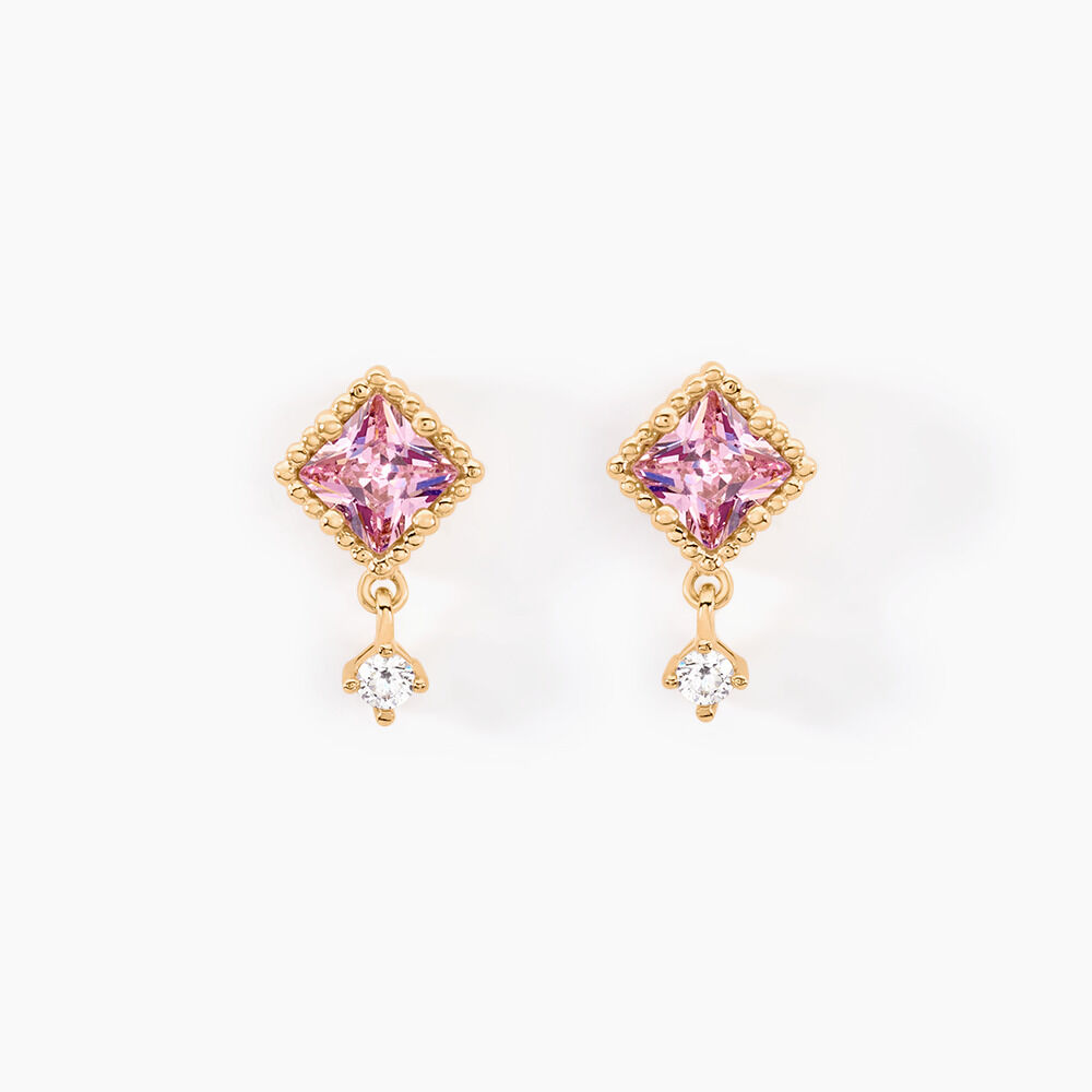 Boucles D'oreilles Puces Azel Plaqu&eacute; Or Jaune Oxyde De Zirconium - Puces Femme | Marc Orian