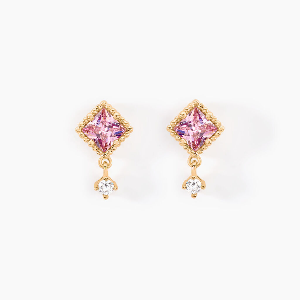 Boucles D'oreilles Puces Azel Plaqu&eacute; Or Jaune Oxyde De Zirconium - Puces Femme | Marc Orian