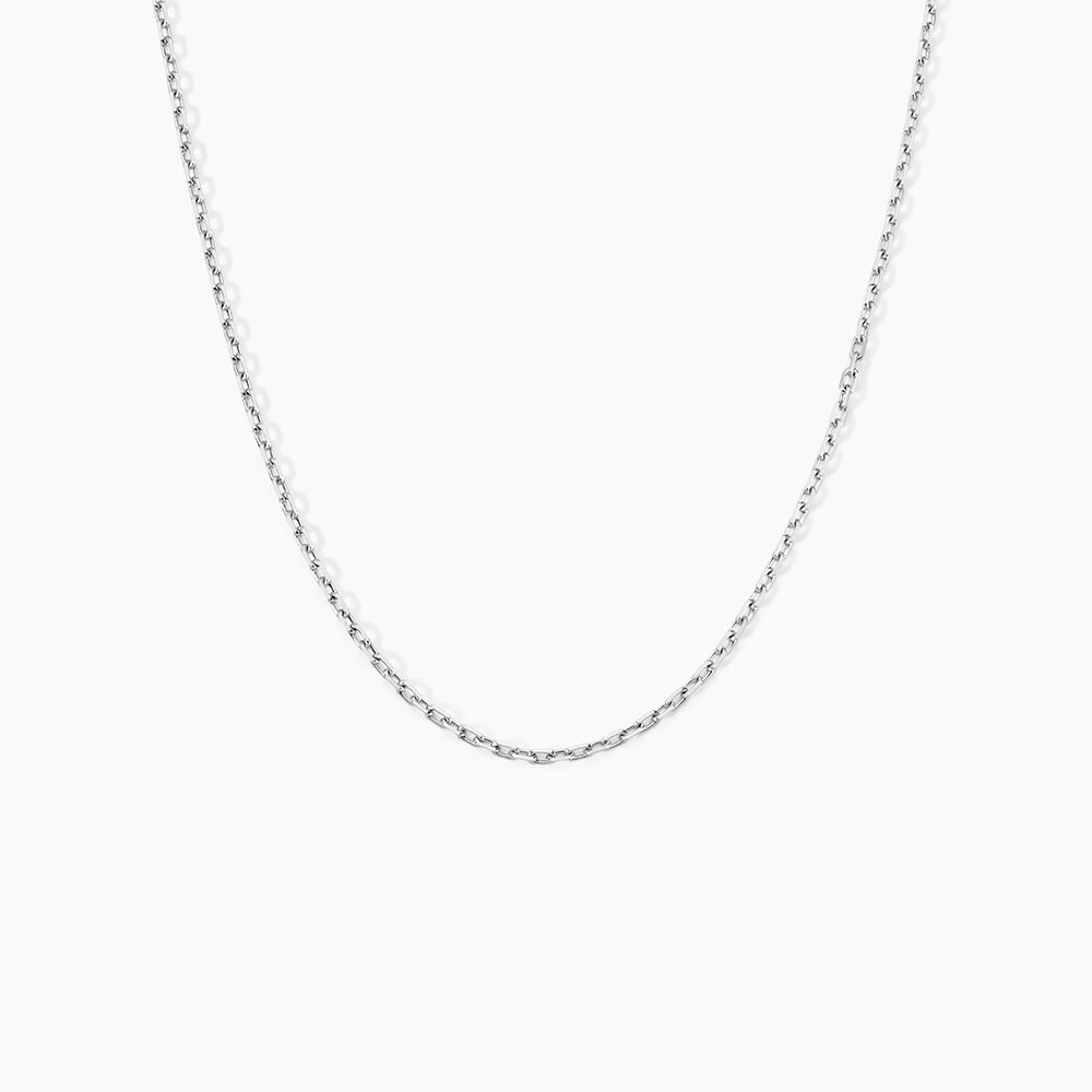 Cha&icirc;ne Claudine Maille For&ccedil;at Argent Blanc - Colliers fantaisie Femme | Marc Orian