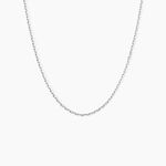 Cha&icirc;ne Claudine Maille For&ccedil;at Argent Blanc - Colliers fantaisie Femme | Marc Orian