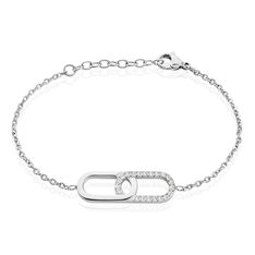 Bracelet Rekia Acier Blanc Strass - Bracelets chaînes Femme | Marc Orian