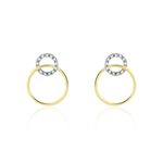 Boucles D'oreilles Or Jaune Achim Diamants - Puces Femme | Marc Orian