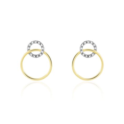 Boucles D'oreilles Or Jaune Achim Diamants - Puces Femme | Marc Orian