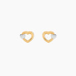 Boucles D'oreilles Puces Anne-maudae Double Coeurs Or Bicolore - Puces Femme | Marc Orian