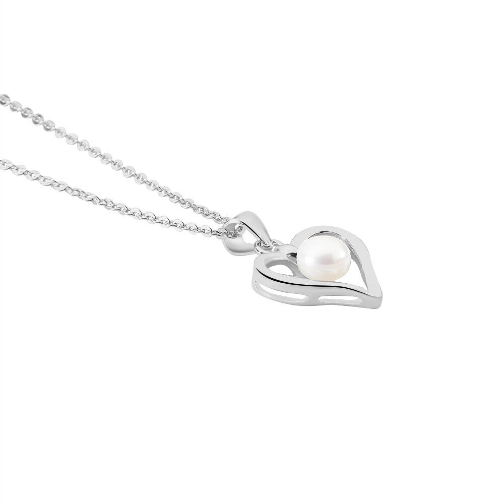 Collier Ainhoa Maille Forçat Argent Blanc Perle De Culture - Colliers avec pierres Femme | Marc Orian