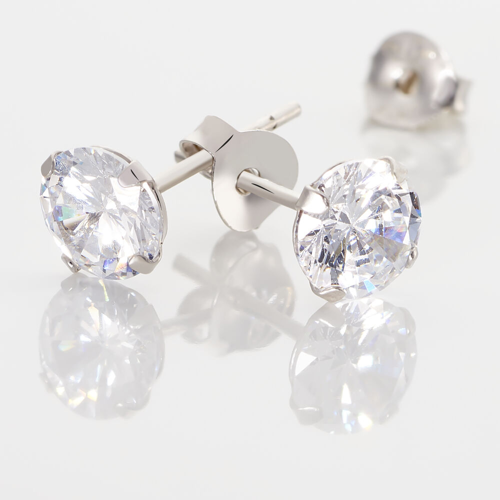 Boucles D'oreilles Puces Philia Argent Blanc Oxyde De Zirconium - Puces Femme | Marc Orian