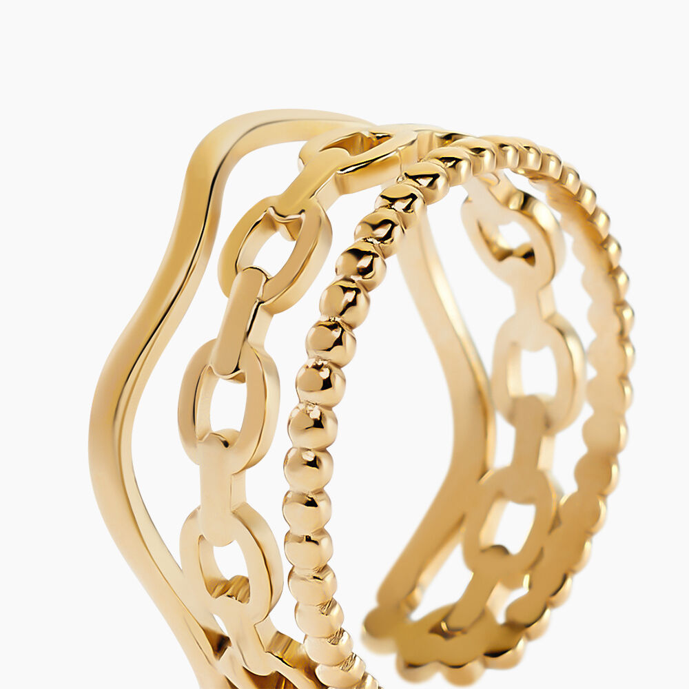 Bague Eva Acier Jaune - Bagues ajustables Femme | Marc Orian