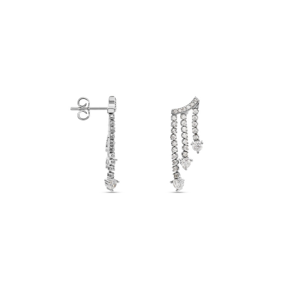 Boucles D'oreilles Pendantes Isalis Argent Blanc Oxyde De Zirconium - Pendantes Femme | Marc Orian