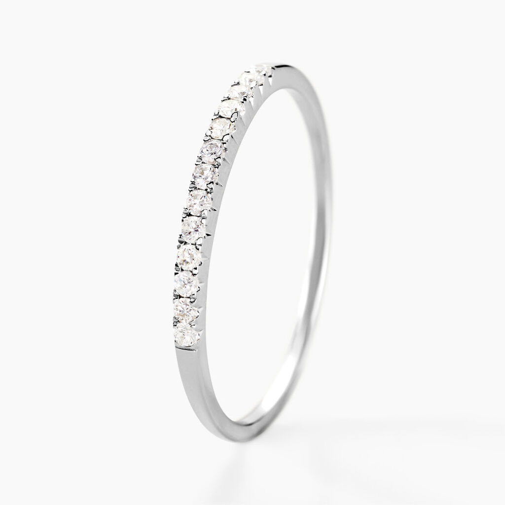 Alliance Pristina Or Blanc Diamant - Alliances avec pierres Femme | Marc Orian