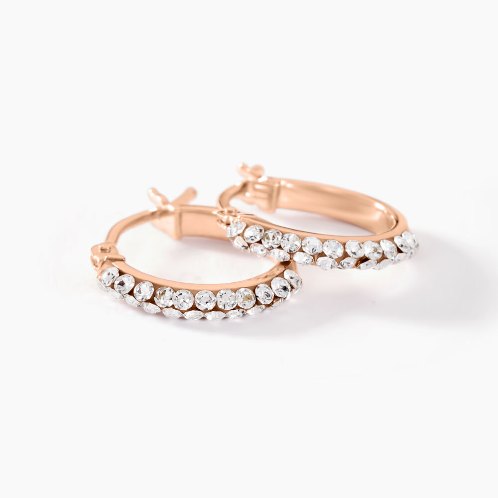 Créoles Sandrine Or Rose Strass - Créoles Femme | Marc Orian