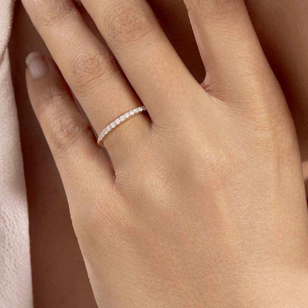 Alliance Pristina Or Jaune Diamant - Alliances avec pierres Femme | Marc Orian
