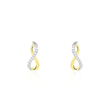 Boucles D'oreilles Puces Osanna Or Jaune Diamants - Puces Femme | Marc Orian