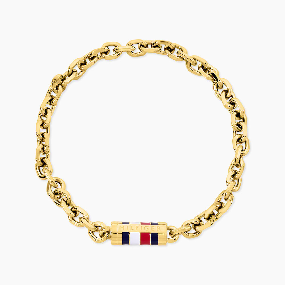 Bracelet Tommy Hilfiger Bruce Chain Acier Jaune - Bracelets cha&icirc;nes Homme | Marc Orian